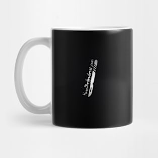 How i Died simple logo, black and white Mug